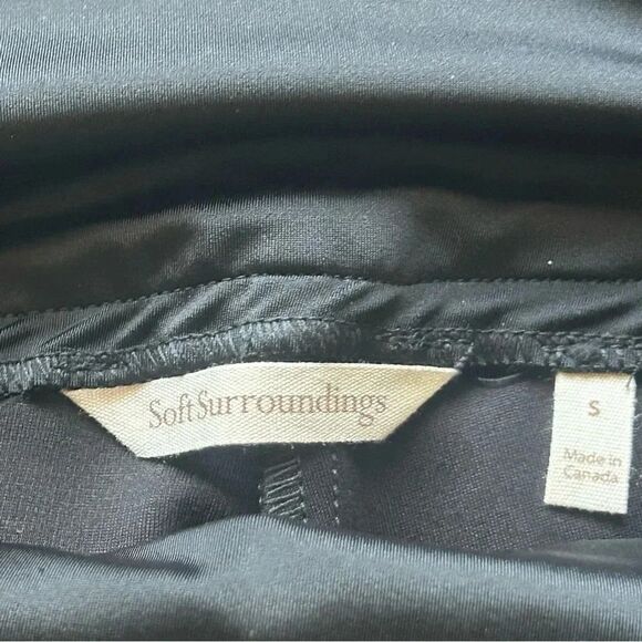 Soft Surroundings Pants Stretch Black Chrome Floral Thick S - Picture 7 of 8